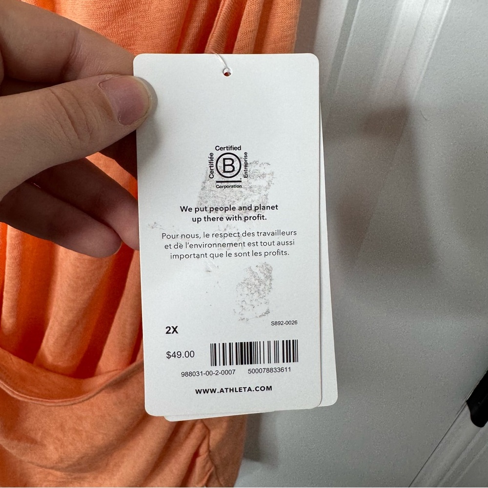 Athleta Orange breezy wrap tank top NWT 2X - Picture 4 of 8